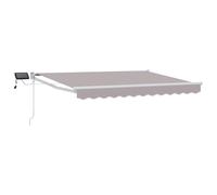 Manual Retractable Awning with LEDs Outdoor Sun Shade Garden Solution vidaXL