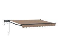 Manual Retractable Awning with LEDs Outdoor Sun Shade Garden Solution vidaXL