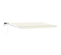 vidaXL Manual Retractable Awning with LEDs Cream and White 4.5 x 3 m