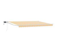 Manual Retractable Awning with LEDs Outdoor Sun Shade Garden Solution vidaXL