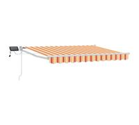 Manual Retractable Awning with LEDs Outdoor Sun Shade Garden Solution vidaXL