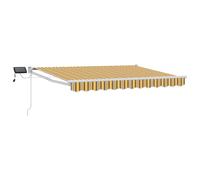 Manual Retractable Awning with LEDs Outdoor Sun Shade Garden Solution vidaXL