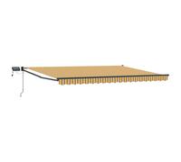 Retractable Awning Anthracite 3x2.5 m Polyester PU Solar LED Manual Crank Steel