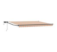 Manual Retractable Awning with LEDs Outdoor Sun Shade Garden Solution vidaXL