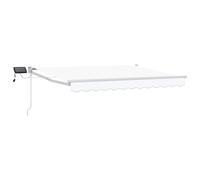 Manual Retractable Awning with LEDs Outdoor Sun Shade Garden Solution vidaXL