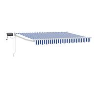 Manual Retractable Awning with LEDs Outdoor Sun Shade Garden Solution vidaXL