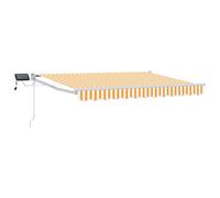 Manual Retractable Awning with LEDs Outdoor Sun Shade Garden Solution vidaXL