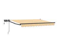 Manual Retractable Awning with LEDs Outdoor Sun Shade Garden Solution vidaXL
