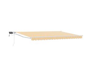 Manual Retractable Awning with LEDs Outdoor Sun Shade Garden Solution vidaXL