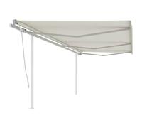 vidaXL Manual Retractable Awning With Posts 6X3 M Cream, Cream