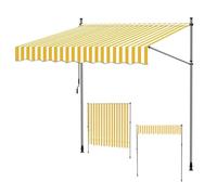Manual Retractable Awning with UV 50+ Protection for Outdoor Shade on Windows, Balconies, and Gardens