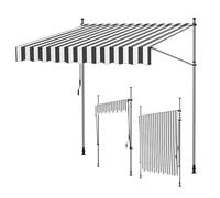 Manual Retractable Awning with UV 50+ Protection for Outdoor Shade on Windows, Balconies, and Gardens