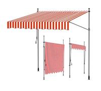 Manual Retractable Awning with UV 50+ Protection for Outdoor Shade on Windows, Balconies, and Gardens