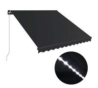 Manual Retractable AwningCanopy Outdoor Awning Folding Arm with LED vidaXL