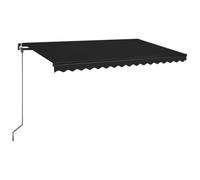 vidaXL Manual Retractable Awning with LED 400x350 cm Anthracite Outdoor Patio