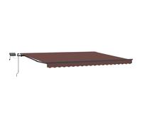 vidaXL Manual Retractable Awning with LED 500x300 cm Cream Outdoor Balcony