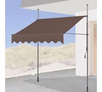 Manual Retractable ning 2m/2.5m//3.5m/4m × 1.2m Adjustable Height & Angle UV Resistant for Outdoor Garden Balcony Patio (Brown 350x120cm)