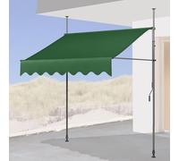 Manual Retractable ning 2m/2.5m//3.5m/4m x 1.2m Adjustable Height & Angle UV Resistant for Garden Balcony Patio - Green (150x120cm)