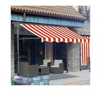 Manual Retractable ning es for Patio UVResistant & Waterproof No Drilling Required Ideal for Balconies Gardens Outdoor Spaces (Reddish White 250CM/98.4in)