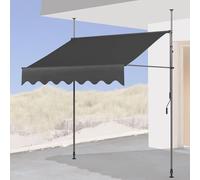 Manual Retractable ning for Outdoor Adjustable Height & Angle UV Resistant Patio Canopy 2m/2.5m//3.5m/4m x 1.2m Gray Perfect for Garden & Balcony