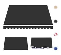 Manual Retractable Patio Awning Fabric Replacement Outdoor Sunshade Canopy Cover Polyester RV Awning Cloth for Pergola Deck & Yard (Black 5x2.5m)