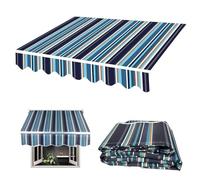 Manual Retractable Patio ning Fabric Replacement Sun e Canvas Cover for 2m 3.5m 4m nings 280g Polyester with Front Valance Blue (Size: 2x1.5m)