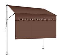 Manual Retractable Patio ning with Privacy ain Adjustable Height & Angle 1.5m (4.9ft) ning for Backyard Garden Balcony Sune Solut