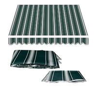 Manual Retractable Patio Sun Shade Replacement Canvas Water-Resistant Polyester Awning Cover for Deck Balcony Shop Door - Multi Stripe 8.2x6.5ft