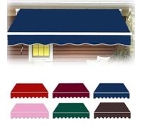 Manual Retractable Sun e Canopy Cover, Waterproof Fabric Replacement for Patio & Backyard, 6.5ft to 20ft Sizes, Blue, 16x10ft (500x300cm)