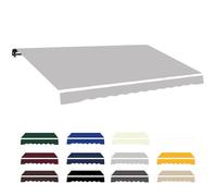 Manual Retractable Sun Shade Canopy Replacement Fabric Waterproof Polyester Tarp for Outdoor Patio Awning Light Gray 300x200cm (10x15ft)