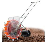 Manual Roller Seeder with Adjustable Depth and Seed Quantity, 12-Nozzle Hand Push Planter for Efficient Planting of Various Seeds
