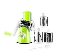 Manual Rotary Cheese Grater Parmesan Cheese Shredder for Food Vegetable Potato Carrot Nuts Grind with Cleaning Brush(green)