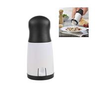 Manual Rotary Herb Cheese Grinder, 21cm Plastic Handheld Shredder with 2 Interchangeable Grating Discs, Quiet Mess-Free Tabletop Food Prep Tool for Cilantro, Hard Cheese, Spices (Black)