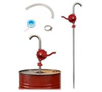 Manual Rotary Oil Drum Pump, Barrel, Fuel Transfer, for Diesel Heating Gasoline, 304 Stainless Steel, 137cm Length for 5-55 Gallon Drum(Hoses: 9.8ft/300cm)(Hoses: 9.8ft/300cm)