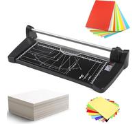 Manual Rotary Paper Cutter with Sliding Head, Precision Paper Trimmer for Office, Crafting, Scrapbooking