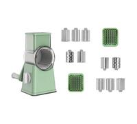 Manual Rotary Vegetable Cutter with Interchangeable Steel for Slicing Grating and Diced Kitchen Tool Nonslip Rotary Cutter with Cubing Function