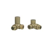 Manual Round | Corner | Brushed Brass Corner Manual Valve Set (Pairs)