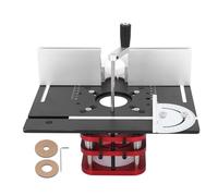 Manual Router Lift Base for Woodworking Machines Compatible with 64 mm to 66 mm Diameter Motors - 51 mm Stroke Aluminum Alloy and Stainless Steel Table Lifting System for Slotting