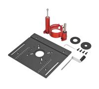 Manual Router Lift System Kit, Router Table Lift for DIY Woodworking, Aluminum Alloy Base with Crank Handle, 47mm Lifting Range for S8-2 Router, Includes Insert Rings and Flip (Black)