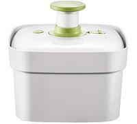 Manual salad spinner 7 liters, basket for dehydrating vegetables Kitchen vegetable washer with quick stop button - for removing excess water from lettuce, spinach, cabbage