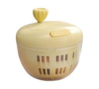 Manual Salad Spinner - Salad Vegetable Drainer | Multi-Functional Vegetable Fruit Washing Bowl with Colander | Household Fruit Wash Spinner Dryer for Kitchen Camping Picnic (Yellow)