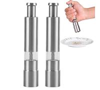 Manual Salt Mill, Refillable Glass Mill, Handheld Breaker, Stainless Steel Twist Mechanism for Table Kitchen Use, Compact Tool for Sea Salt or Mixing