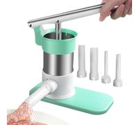 Manual Sausage Maker -25x11.5x20.5cm Stainless Steel Vertical Sausage Maker Stuffer, Ergonomic Handle Sausages Machine with 4 Stuffing Tubes for Dining Room, Restaurants