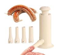 Manual Sausage Maker - Meat Filler Stuffer, Durable Sausage Press with 4 Nozzle Tubes, Heavy-Duty Handheld Tool for Homemade Sausages, Professional Kitchen Meat Preparation Gadget