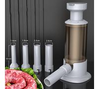 Manual Sausage Maker, Sausage Filling Tool with 4 Filling Tubes, Manual Crank for Household, Vertical Sausage Maker for Home Kitchen (A)