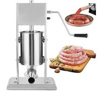 Manual Sausage Stuffer Maker, Stainless Steel Vertical Sausage Stuffer Machine, Sausage Filler Stuffer Home Made Machine, for Household or Commercial Use (5L)