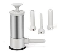 Manual Sausage Stuffers, 2.2-Pound Household Vertical Sausage Makers with 4 Stuffing Nozzles for Homemade Sausage, Faster Ground Meat Filling, Whtie