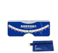 Manual Scoliosis Measuring Tool with Center Degree Scale Compact Handheld Body and Storage Pouch for Rehab Reference Manual Scoliosis Measuring Tool Screening Gauge Back Degree Reading