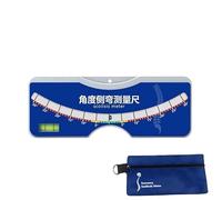 Manual Scoliosis Measuring Tool with Center Degree Scale Compact Handheld Body and Storage Pouch for Rehab Reference Manual Scoliosis Measuring Tool Screening Gauge Back Degree Reading