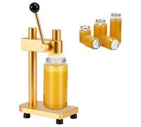 Manual Sealing Machine with 100Pcs 550ML Empty Storage Bottles, Vacuum Can Sealing Machine, Diam 55mm, For Jars With Beer, Juice, Coffee & Soda(Yellow)